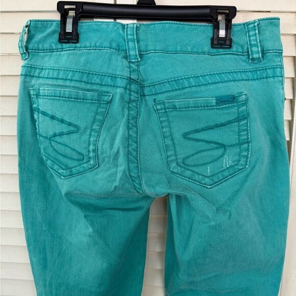 7 For All Mankind Turquoise Denim Pants - Picture 7 of 8